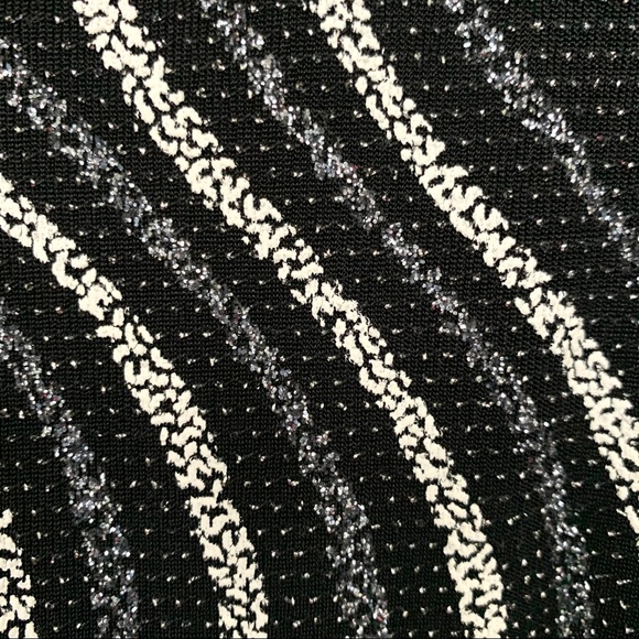 ZARA Glitter V-Neck Mini Wrap Dress Black & White - Picture 10 of 12